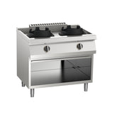 Mașină de gătit wok, pe gaz, pe suport deschis, 2 arzătoare, Linia 700, Silko